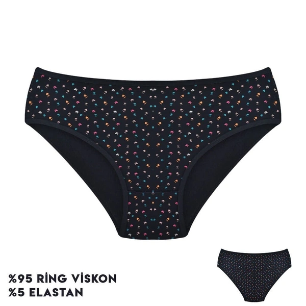 12'li Desenli Viscon Kadın Bikini Külot Dondeza 264-13