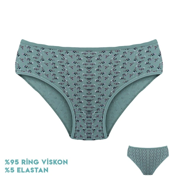 Desenli Viscon Kadın Bikini Külot 12'li Dondeza 264-2