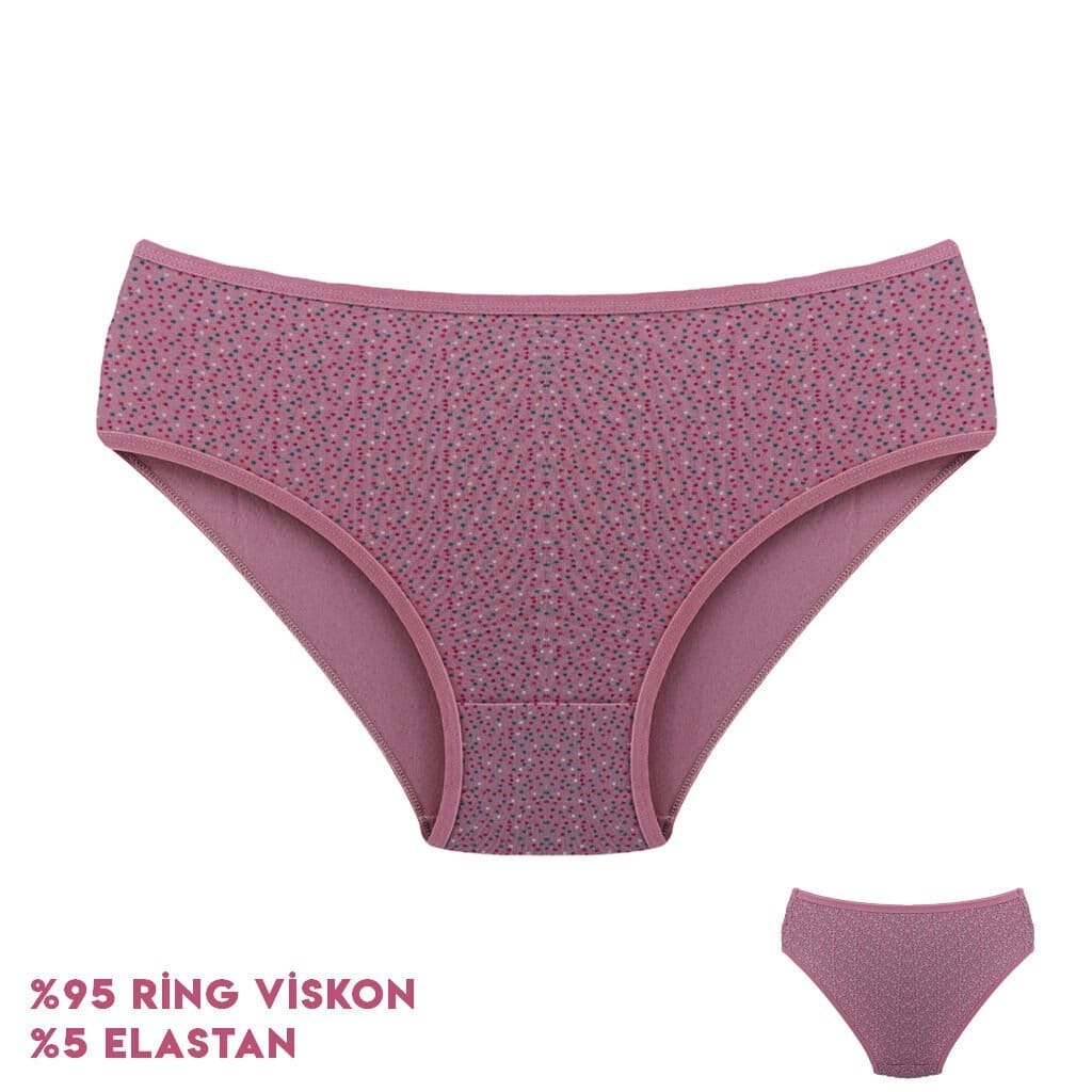 Desenli Viscon Kadın Bikini Külot 12'li Dondeza 264-3