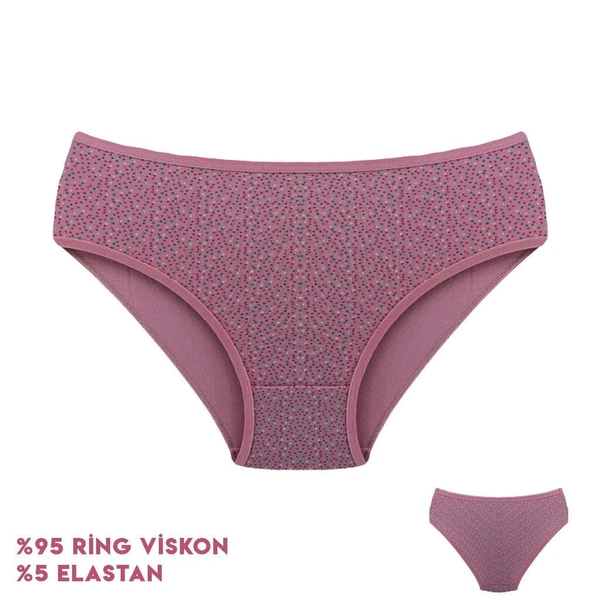 Desenli Viscon Kadın Bikini Külot 12'li Dondeza 264-3