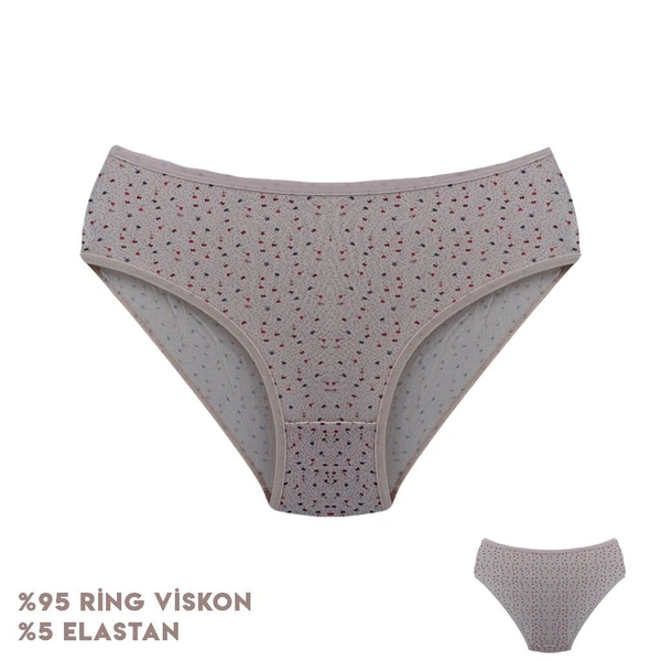 12'li Desenli Viscon Kadın Bikini Külot Dondeza 264-5