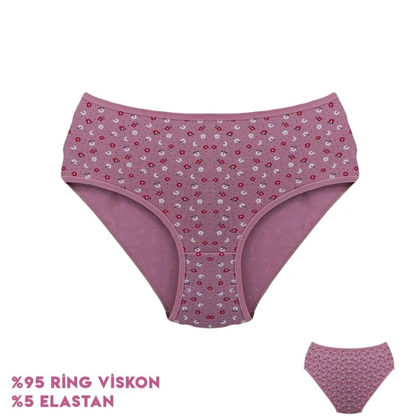 12'li Desenli Viscon Kadın Külot Bikini Külot Dondeza 364-1