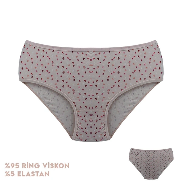 12'li Desenli Viscon Kadın Bikini Külot Dondeza 364-4