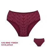 Desenli Viscon Bordo Bayan Bikini 12'li Dondeza 364-5