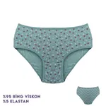 Çiçek Desenli Viscon Kadın Bikini Külot Yeşil 12'li Dondeza 364-7 Görsel