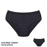 Siyah Desenli Viscon Kadın Bikini Külot 12'li Dondeza 364-9 Görsel