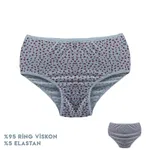 İnce Çiçek Desenli Viscon Kadın Bikini Külot 12'li Dondeza 664-5 Görsel