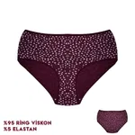 Bordo Viscon Desenli Kadın Bikini Külot 12'li Dondeza 664-6 Görsel