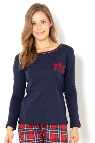 Yuvarlak Yaka Uzun Kollu Kadın Pijama Üstü Doremi 002-000783