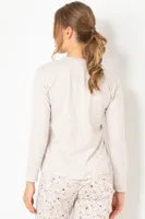 Kuşlu Kadın Pijama Üstü Doremi 002-001024 Bej görsel 4