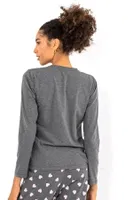 Tavşanlı Kalpli Kadın Pijama Üstü Doremi 002-001087 Antrasit görsel 4