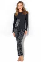 Night Flower Pijama Takımı DoReMi 002-000558 Siyah detay görünüm