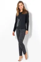 Night Flower Pijama Takımı DoReMi 002-000558 Siyah farklı açı