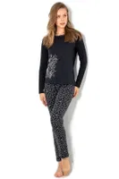 Night Flower Pijama Takımı DoReMi 002-000558 Siyah görsel 4