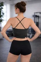 Büzgülü Seamless Bralet DoReMi 002-T15432 Siyah detay görünüm