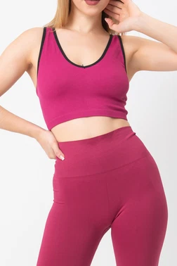 DOREMI Seamless Fitilli V Yaka Esnek Askılı Spor Sütyen DoReMi 002-000167