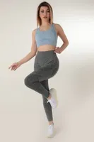 Seamless Günlük Normal Bel Spor Tayt DoReMi 002-000178 Gri