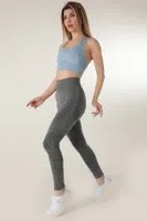 Seamless Günlük Normal Bel Spor Tayt DoReMi 002-000178 Gri detay görünüm
