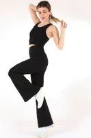 İspanyol Paça Seamless Kadın Tayt DoReMi 002-T16391 Siyah görsel 4