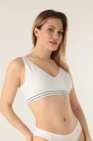Seamless Kalın Askılı Büstiyer Crop Top DoReMi 002-450000 Beyaz