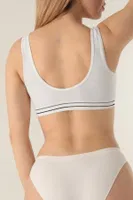 Seamless Kalın Askılı Büstiyer Crop Top DoReMi 002-450000 Beyaz detay görünüm