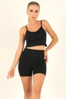 Seamless Normal Bel Kısa Kadın Tayt DoReMi 002-T16368 Siyah