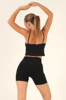 Seamless Normal Bel Kısa Kadın Tayt DoReMi 002-T16368 Siyah görsel 4