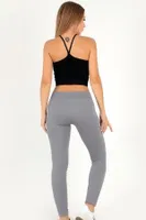 Seamless Normal Bel Ripli Spor Tayt DoReMi 002-T16351 Antrasit farklı açı