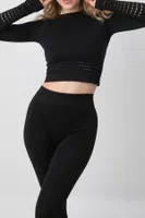 Seamless Uzun Kollu Spor Tişört DoReMi 002-000159 Siyah
