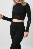 Seamless Uzun Kollu Spor Tişört DoReMi 002-000159 Siyah detay görünüm