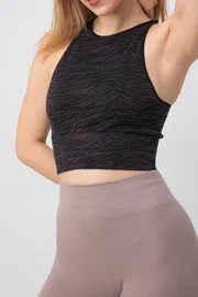 DOREMI Seamless Zebra Desenli Halter Yaka Spor Sütyen DoReMi 002-000163