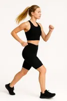 Yüksek Bel Spor Kısa Tayt DoReMi 002-T16414 Siyah farklı açı
