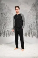 Düğmeli Cepli Yuvarlak Yaka Erkek Pijama Takım Doreanse 26K4609