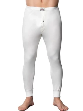 Düğmeli İnterlok Erkek Krem Pijama Alt Gümüş 4017 - Alternatif Görünüm