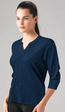Doreanse Düğmeli Yarım Kollu Modal Kadın Gömlek Doreanse 4314