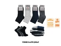 Dündar Çorap Plus Taban Dikişsiz Altı Havlu Kışlık Konç Kadın Patik 12'li Dündar 5046