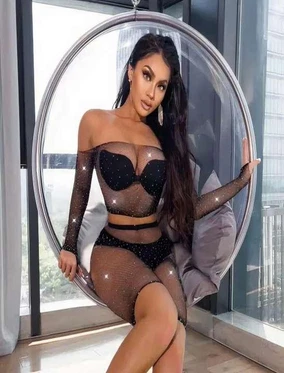 Düşük Omuz Uzun Kollu Büstiyer Tayt Taşlı Vücut Çorabı Real Passione 31044