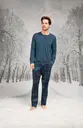 Ekoseli Cepli Yuvarlak Yaka Uzun Kollu Erkek Pijama Takım Doreanse 26K4605