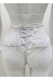 Sistina Ekru Dantelli Yüksek Bel Külot Sistina Venüs-K1012