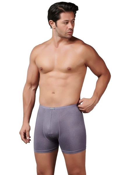 Elastan İnce Bel Gri Bambu Erkek Boxer Gümüş 8007