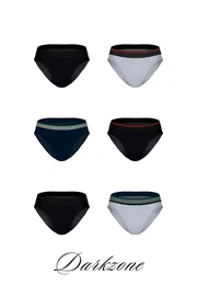 Darkzone Erkek 6'Lı Lastikli Karışık Renkli Slip Darkzone 6005