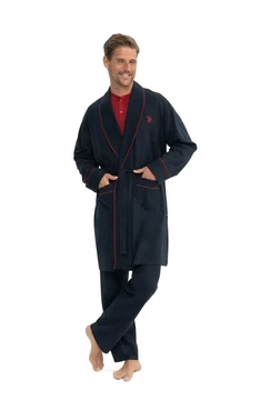 Us. POLO Assn. Erkek Çeyizlik 5li Sabahlıklı Pijama Takım Lacivert U.s Polo Assn. 12040