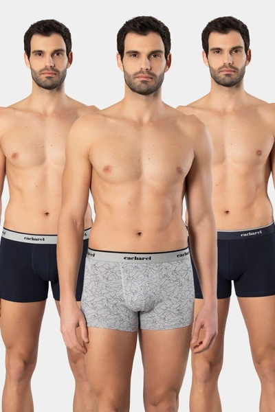 Likralı 3lü Desenli Erkek Boxer Cacharel 1339
