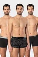 3lü Desenli Likralı Pamuklu Erkek Boxer Cacharel 1339 Siyah 3