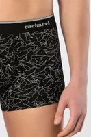 3lü Desenli Likralı Pamuklu Erkek Boxer Cacharel 1339 Siyah 3 farklı açı
