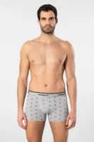 Yazılı Geniş Lastikli Desenli Likralı Erkek Boxer 3lü Cacharel 1339 Siyah 4 detay görünüm