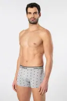 Yazılı Geniş Lastikli Desenli Likralı Erkek Boxer 3lü Cacharel 1339 Siyah 4 farklı açı