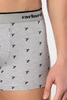 Yazılı Geniş Lastikli Desenli Likralı Erkek Boxer 3lü Cacharel 1339 Siyah 4 görsel 4