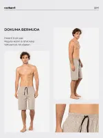 Desenli Erkek Dokuma Bermuda Tek Alt Cacharel 2241 Bej 1 farklı açı