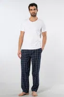 Kare Desenli Dokuma Erkek Pijama Takımı Cacharel 2238 Lacivert 8
